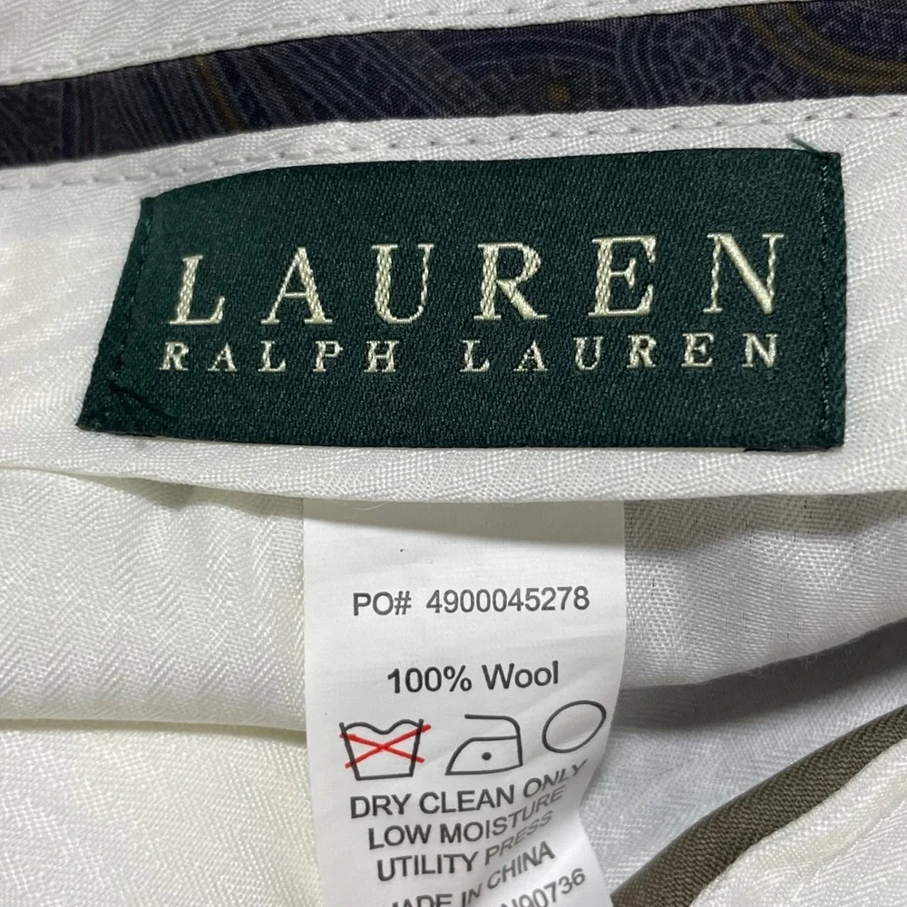 Lauren Ralph Lauren Suit Pants Mens 36x34‎ Tan NWT Pleated Ultraflex Trousers